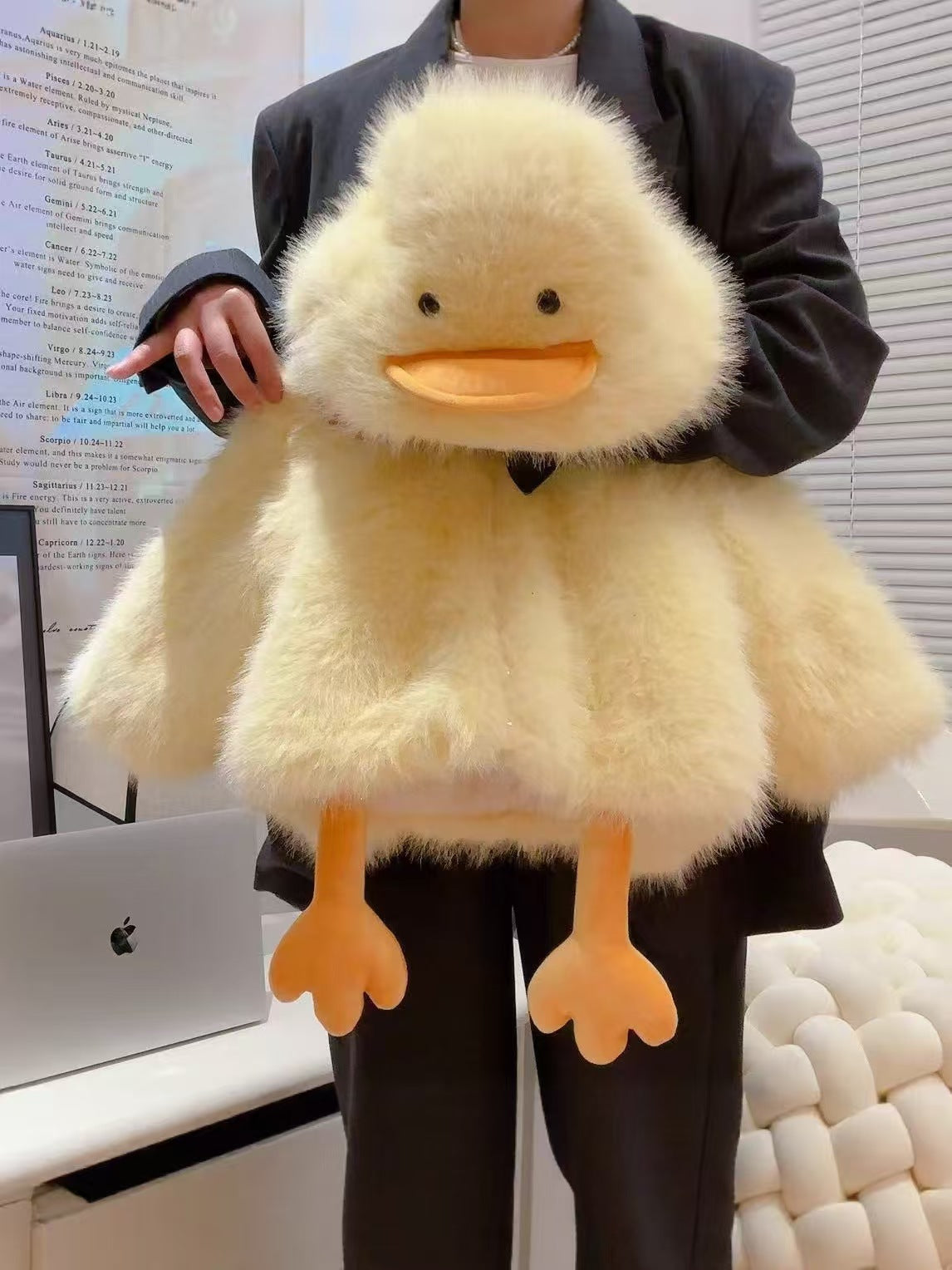 Adorable Yellow Duck Plush Kids' Coat - Warm, Cute & Fluffy Outerwear for Children