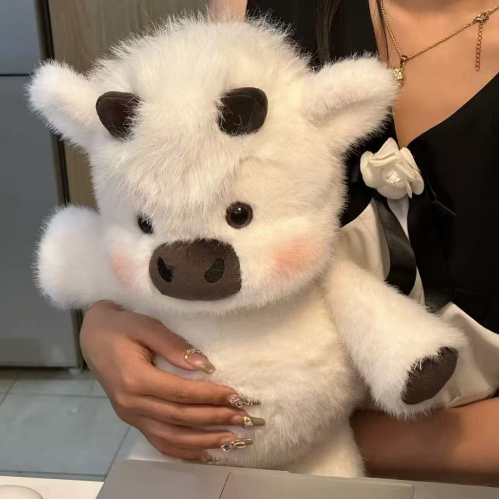 Plush Cow Stuffed Animal Soft Plushies Huggable Cartoon Cow Plush Toy Cattle Cute Yak Animal Cuddle Gifts for Kids and Lovers 18 Inch