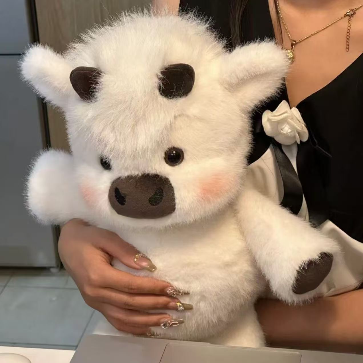 Plush Cow Stuffed Animal Soft Plushies Huggable Cartoon Cow Plush Toy Cattle Cute Yak Animal Cuddle Gifts for Kids and Lovers 18 Inch