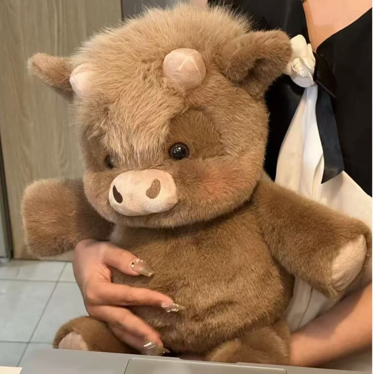 Plush Cow Stuffed Animal Soft Plushies Huggable Cartoon Cow Plush Toy Cattle Cute Yak Animal Cuddle Gifts for Kids and Lovers 18 Inch